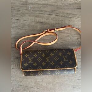 Louis Vuitton Monogram Canvas Crossbody Bag WITH UNBRANDED STRAP